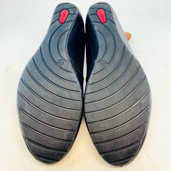 Wolky Black w/Red Metallic Shimmer Valentine Ballernina Wedges, size 40 US 9 - Picture 9 of 11